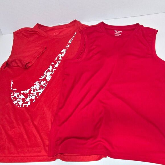 Nike Other - Nike Tek Gear Boys Youth XL Bundle | Red Swoosh Tee Tank Lot 2pc